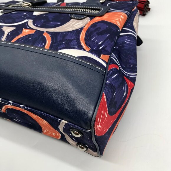 Coach Blue Canvas Legacy Heritage Candace Carryall Satchel Bag 19951 - Picture 8 of 11